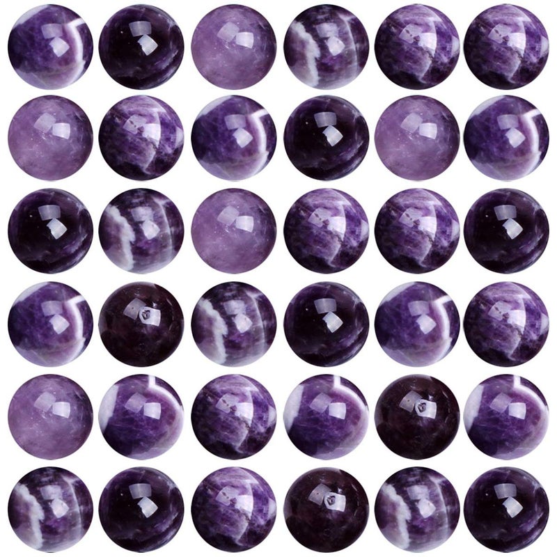 Cmidy Natural Stone Beads 100pcs 8mm Amethyst Round Genuine Real Stone Beading Loose Gemstone Hole Size 1mm DIY Charm Smooth Beads for Bracelet Necklace Earrings Jewelry Making (Amethyst) - Image 1